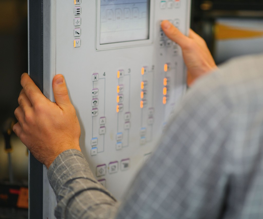 Smart lighting controls panel with occupancy and daylight sensors