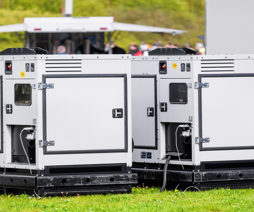 Generator units used to provide temporary power for a site