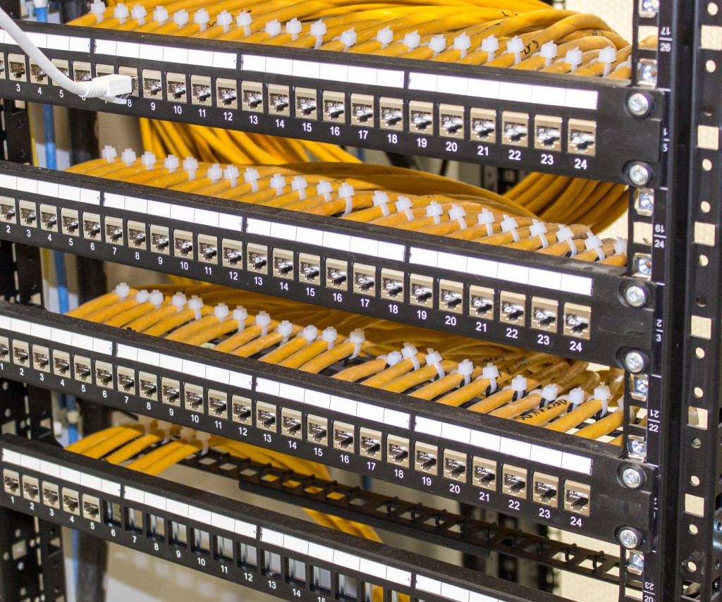 Network Cables, clean in a data rack