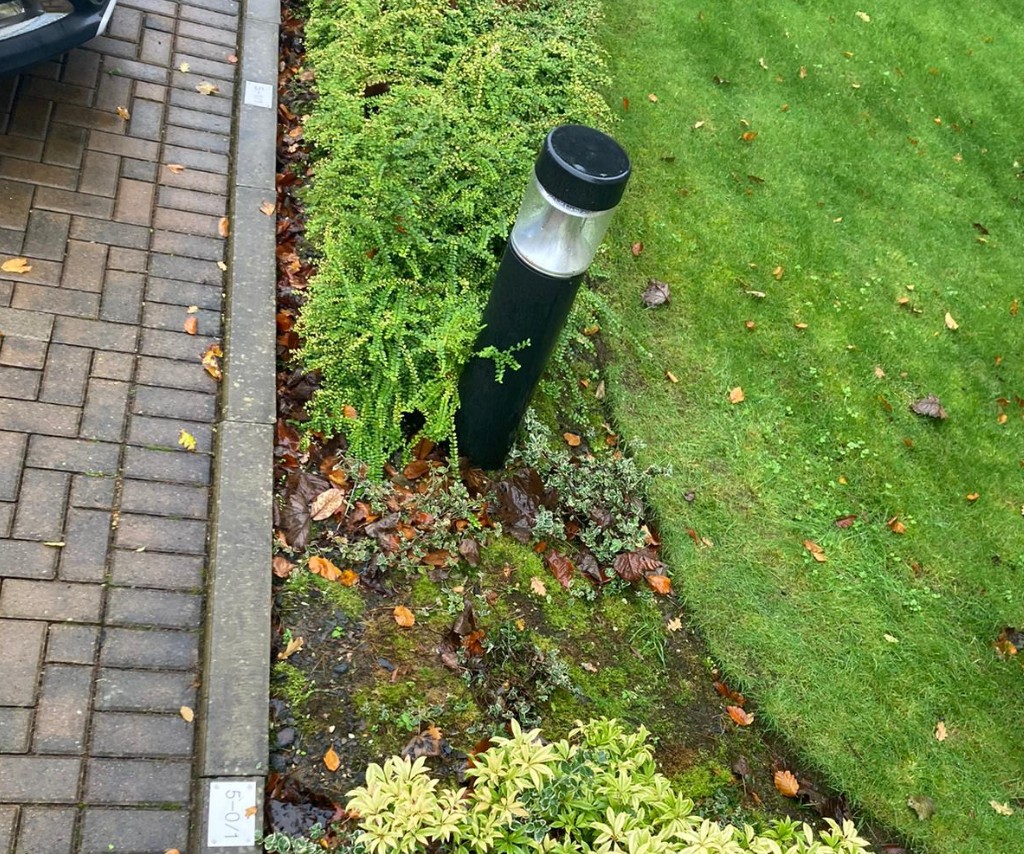 Outdoor lighting for an apartment block