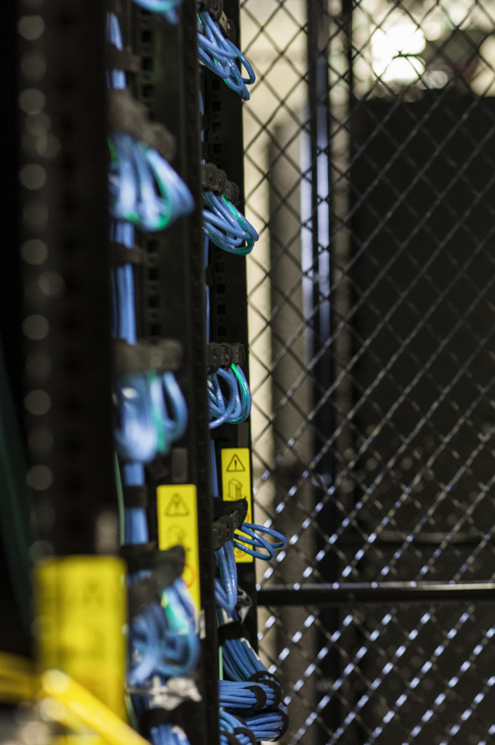network cables in a warehouse
