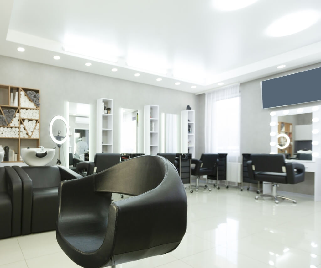 Salon LED ceiling lighting, bright high CRI lighting for colour accuracy