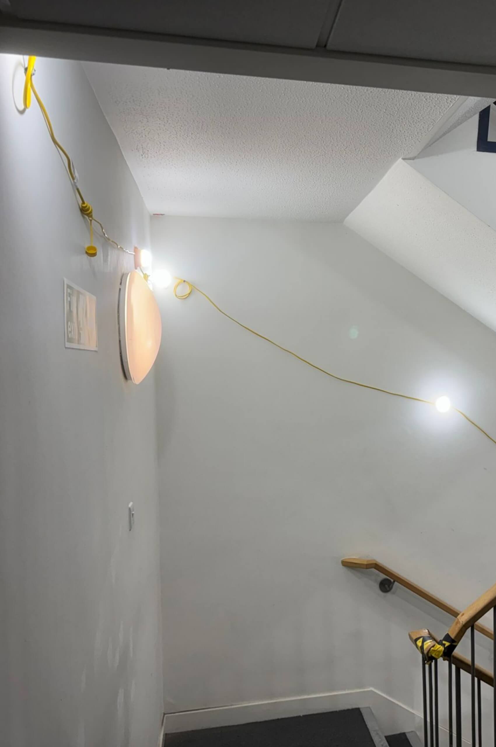 Temporary lighting during construction that is adjusted to suit the work areas