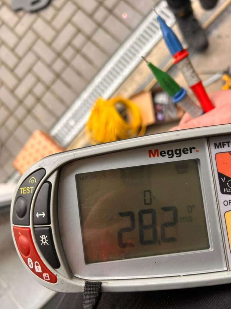 Electrical testing project using Megger equipment